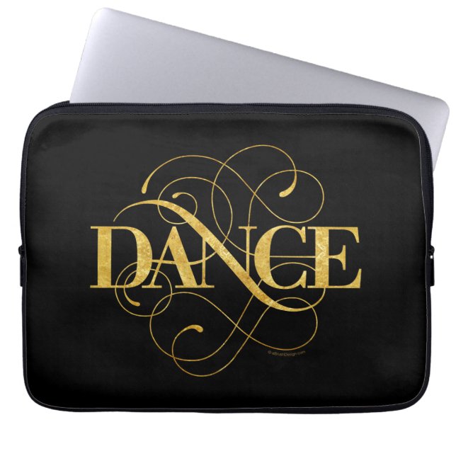 Dance Flourish (goud) Laptop Sleeve (Voorkant)