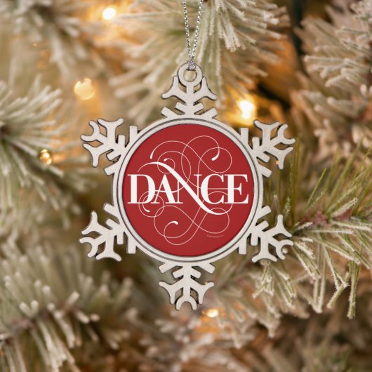 Dance Flourish Snowflake Pewter kerstversiering Tin Sneeuwvlok Ornament (Boom)