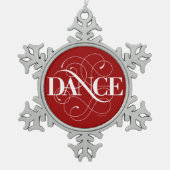 Dance Flourish Snowflake Pewter kerstversiering Tin Sneeuwvlok Ornament (Voorkant)