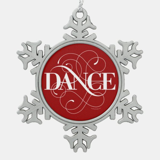 Dance Flourish Snowflake Pewter kerstversiering Tin Sneeuwvlok Ornament (Voorkant)