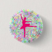 Dance for Peace Ronde Button 3,2 Cm (Voorkant)