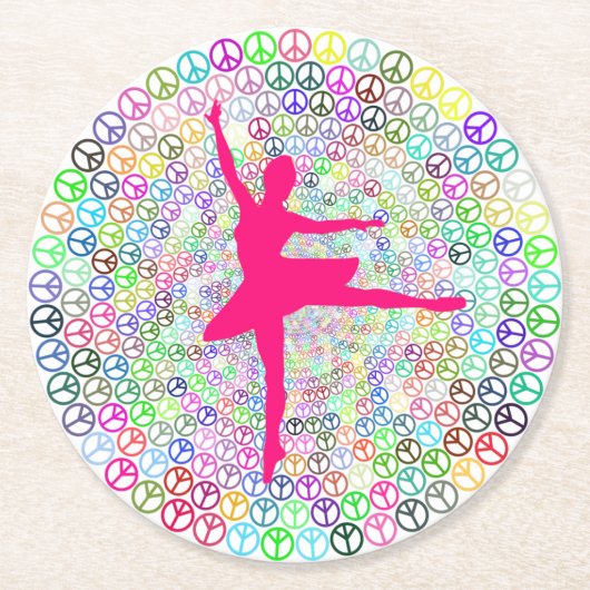 Dance for Peace Ronde Kartonnen Onderzetter (Voorkant)