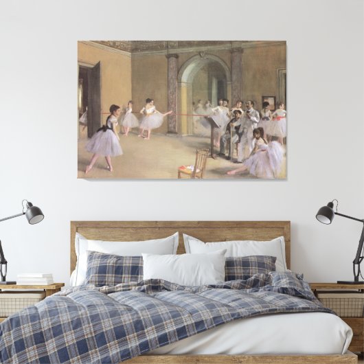 Dance Foyer bij de opera van Edgar Degas Canvas Afdruk (Insitu (Slaapkamer))