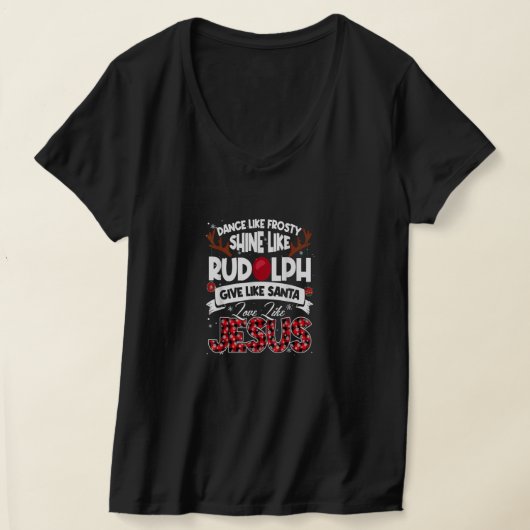 Dance Frosty Shine Rudolph Geef de kerstman Jezus T-shirt (Laagn)