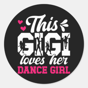 Dance Gigi houdt van haar dansmeisje Gigi van een Ronde Sticker