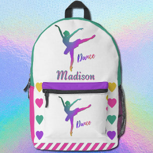 Dance Girl Ombre Heart Love Dancing Kleurblokkerin Bedrukte Rugzak