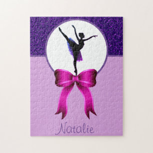 Dance Girls Glitter en Bow Paars Jigzaag Puzzle Legpuzzel