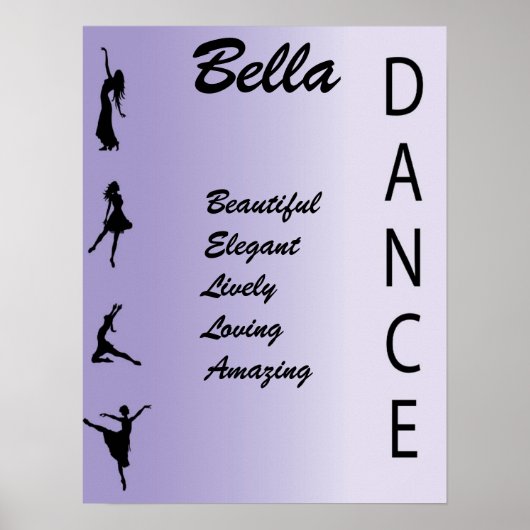 Dance Girls Name Art Wall Print Poster (Voorkant)