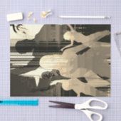 Dance Girls Sepia Modern Decoupage Paper Tissuepapier (Craft)
