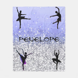 Dance Girls Sparkly Ballerina Blanket w / haar naa Fleece Deken