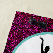 Dance Glitter and Bow Girls Beach Towel met naam Strandlaken (In situ)