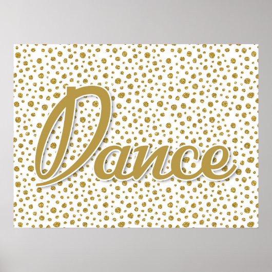 Dance Gold-Stippen - Gold White Dancing Poster (Voorkant)