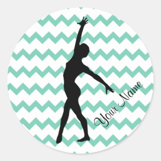 Dance Gymnastics Aangepaste naam Chevron Ronde Sticker