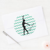 Dance Gymnastics Aangepaste naam Chevron Ronde Sticker (Envelop)