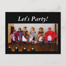Dance Hall Girls "Laten we feesten!" Uitnodiging Briefkaart