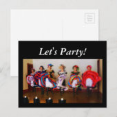 Dance Hall Girls "Laten we feesten!" Uitnodiging Briefkaart (Voorkant / Achterkant)