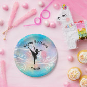 Dance Happy Birthday Ballerina Swirl Paper Bord (Feest)