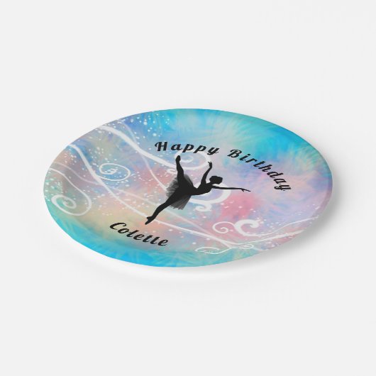 Dance Happy Birthday Ballerina Swirl Paper Bord (Gekanteld)