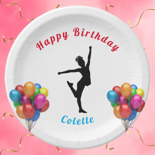 Dance Happy Birthday Ballons Papieren Borden Bordje