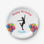 Dance Happy Birthday Ballons Papieren Borden Papieren Bordje (Voorkant)