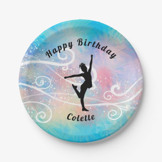Dance Happy Birthday Custom Swirl Paper Bord (Voorkant)