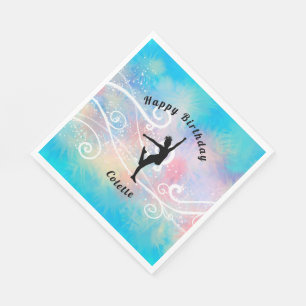 Dance Happy Birthday Custom Swirl Servet