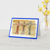 Dance Harmony (blauw) Wenskaart Kaart (Gele Bloem)