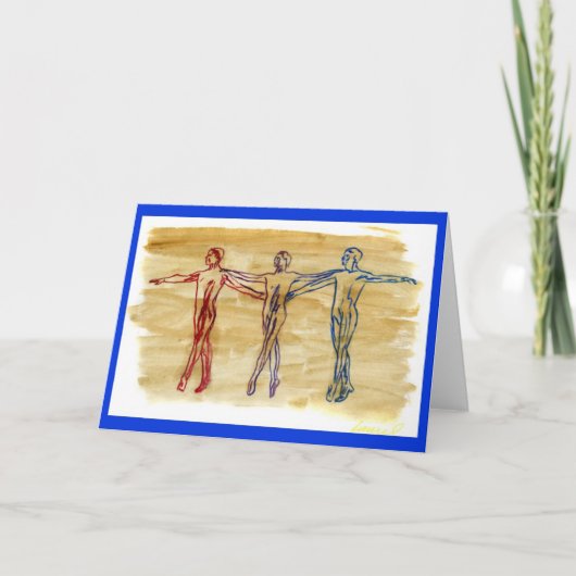Dance Harmony (blauw) Wenskaart Kaart (Voorkant)