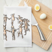 DANCE. Het is een lente dansende keukenhanddoek. Theedoek (Quarter Fold)