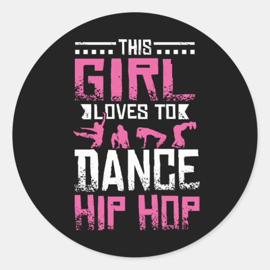 Dance Hip Hop Girl Ronde Sticker (Voorkant)