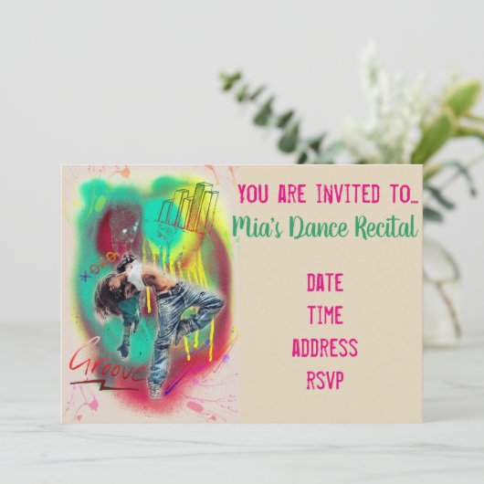 Dance hip hop modern dans overweging kaart (Staand voorkant)