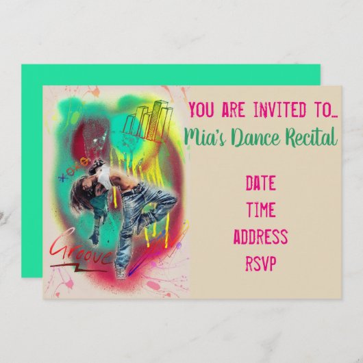 Dance hip hop modern dans overweging kaart (Voorkant / Achterkant)