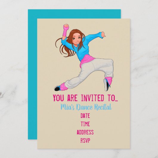 Dance hip hop modern dans overweging kaart (Voorkant / Achterkant)