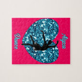 Dance Hot Pink en Turquoise w / Gepersonaliseerde  Legpuzzel (Horizontaal)