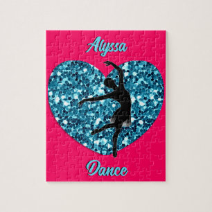 Dance Hot Pink en Turquoise w / Gepersonaliseerde Legpuzzel