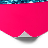 Dance Hot Pink en Turquoise w / Gepersonaliseerde  Poster (Hoek)
