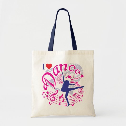 Dance, ik hou van dans tote bag (Voorkant)
