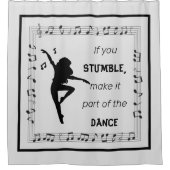 Dance inspirerend quote musical notes zwart douchegordijn (Voorkant)