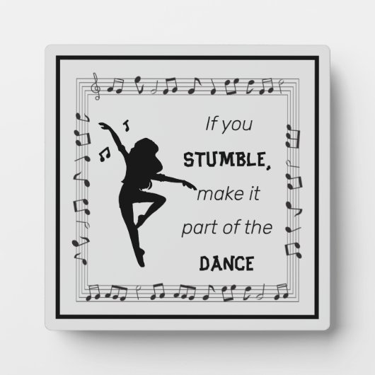 Dance inspirerend quote musical notes zwart fotoplaat (Voorkant)