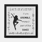 Dance inspirerend quote musical notes zwart magneet (Voorkant)