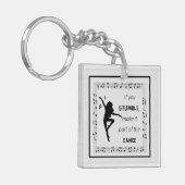 Dance inspirerend quote musical notes zwart sleutelhanger (Voorkant Links)