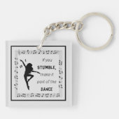 Dance inspirerend quote musical notes zwart sleutelhanger (Achterkant)