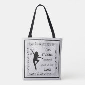 Dance inspirerend quote musical notes zwart tote bag (Achterkant)