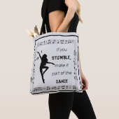 Dance inspirerend quote musical notes zwart tote bag (Dichtbij)