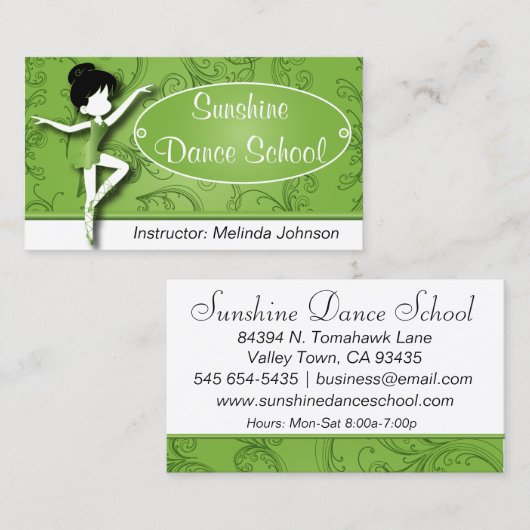Dance Instructor | Ballet Dancer | Ballerina Visitekaartje (Voorkant / Achterkant)