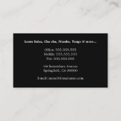 Dance Instructor Business Card Template Visitekaartje (Achterkant)