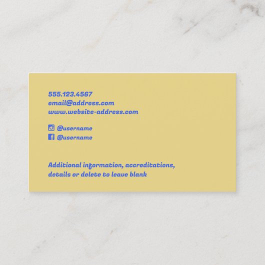 Dance Instructor Foto Visitekaartje (Achterkant)