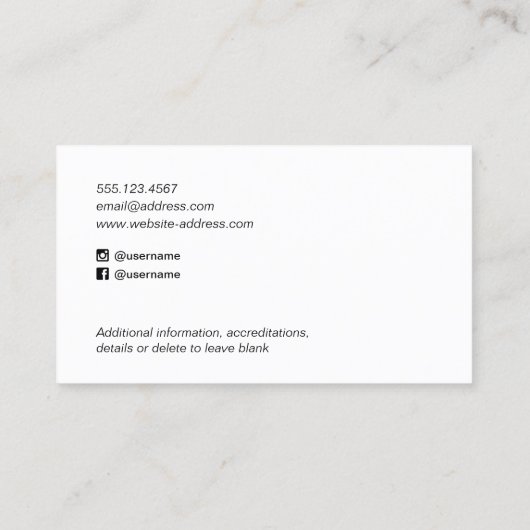 Dance Instructor Foto Visitekaartje (Achterkant)