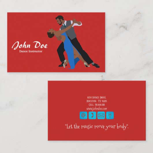 Dance Instructor Latijns Visitekaartje (Voorkant / Achterkant)