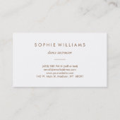 Dance Instructor Pink Tutu Visitekaartje (Achterkant)